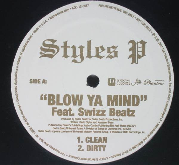 Styles P Feat. Swizz Beatz : Blow Ya Mind (12")