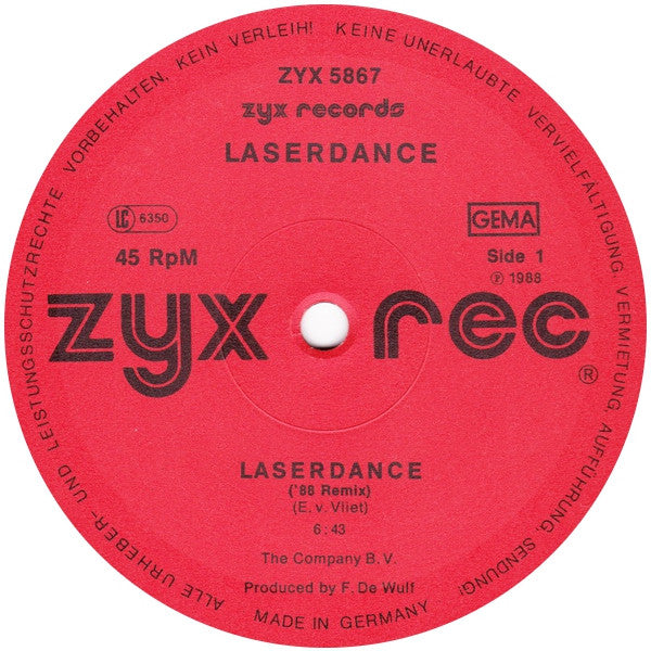 Laserdance : Laserdance ('88 Remix) (12")