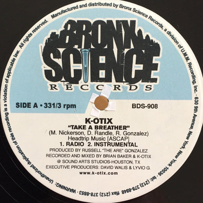 K-Otix : Take A Breather / The Word (12")