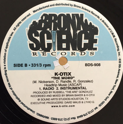 K-Otix : Take A Breather / The Word (12")