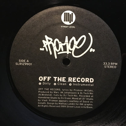 Promoe : Off The Record (12")
