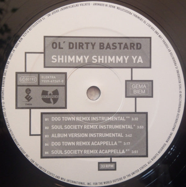 Ol' Dirty Bastard : Shimmy Shimmy Ya (12")