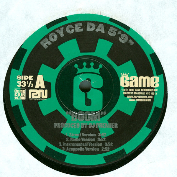 Royce Da 5'9" : Boom / Soldier's Story (12", Single)