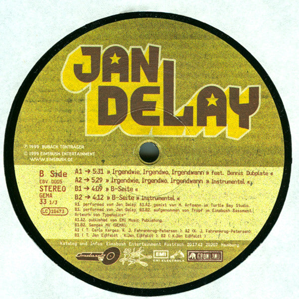 Jan Delay : Irgendwie, Irgendwo, Irgendwann (12")