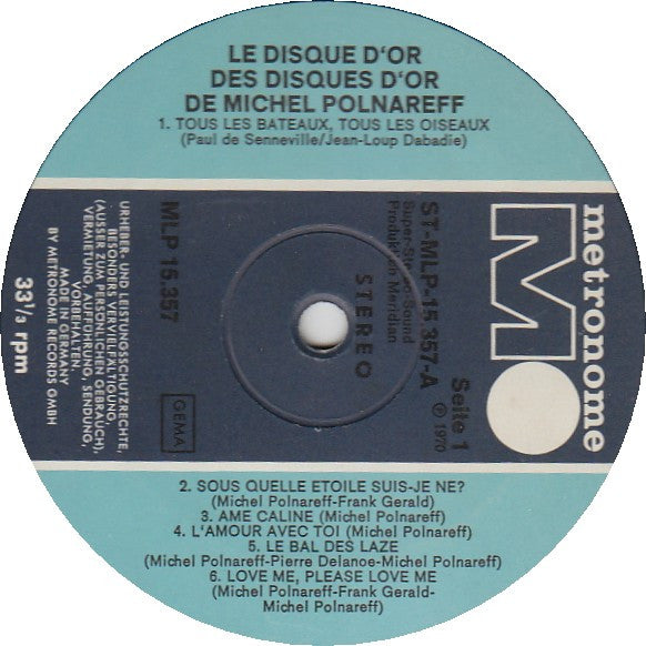 Michel Polnareff : The Million Sellers Of Michel Polnareff (LP, Comp)
