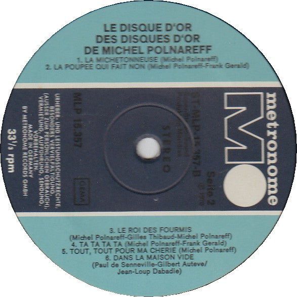 Michel Polnareff : The Million Sellers Of Michel Polnareff (LP, Comp)