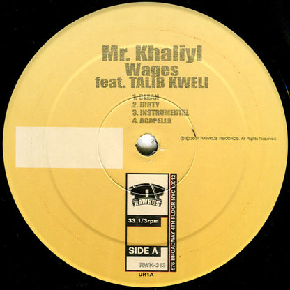 Mr. Khaliyl : Wages Of Sin / Street Team (12")