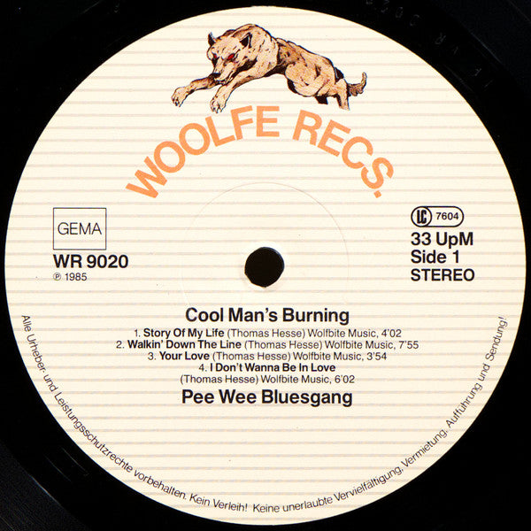 Pee Wee Bluesgang : Cool Man's Burning (LP, Album)