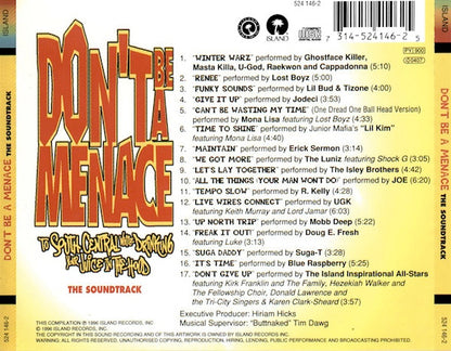 Various : Don't Be A Menace To South Central While Drinking Your Juice In The Hood - The Soundtrack (CD, Album, Comp)