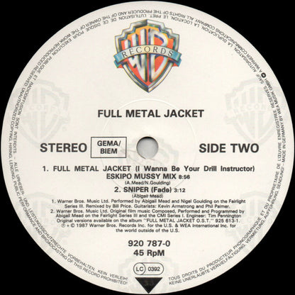 Abigail Mead And Nigel Goulding : Full Metal Jacket (I Wanna Be Your Drill Instructor) (12")