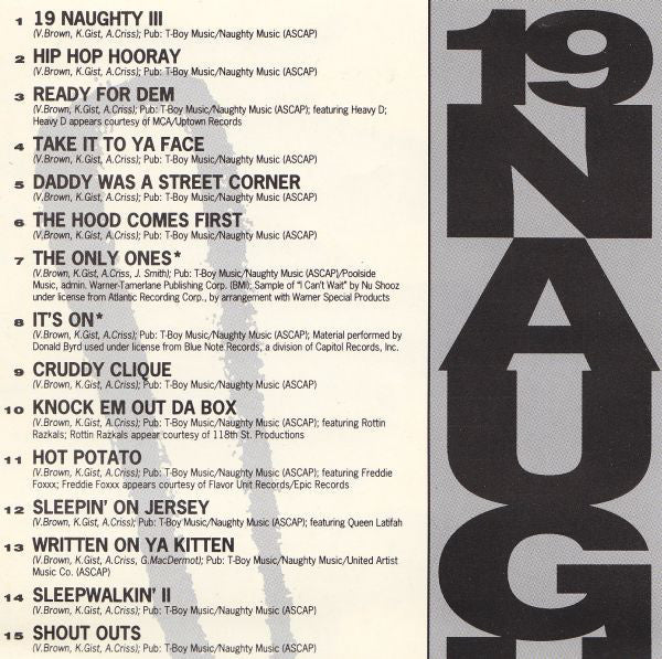 Naughty By Nature : 19 Naughty III (CD, Album, 15 )