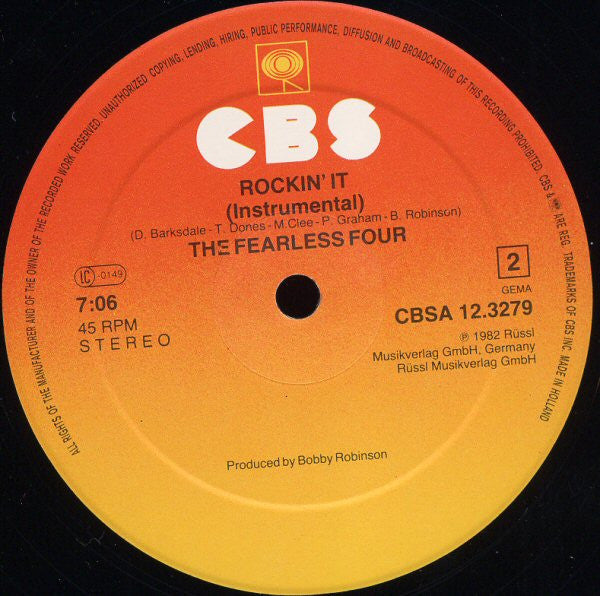 The Fearless Four : Rockin' It (12", Maxi)