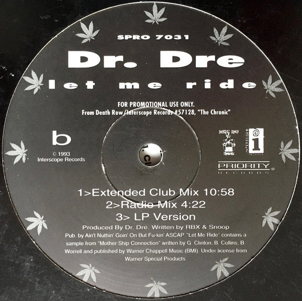 Dr. Dre : Let Me Ride (12", Promo)