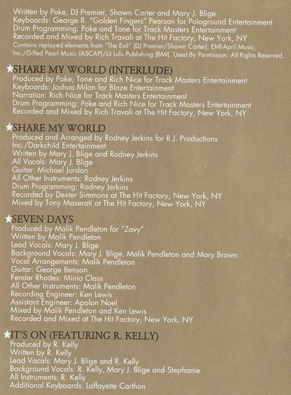 Mary J. Blige : Share My World (CD, Album)