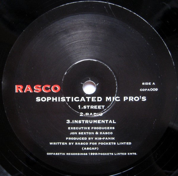 Rasco : Sophisticated Mic Pro's / Blood Brothaz (12")