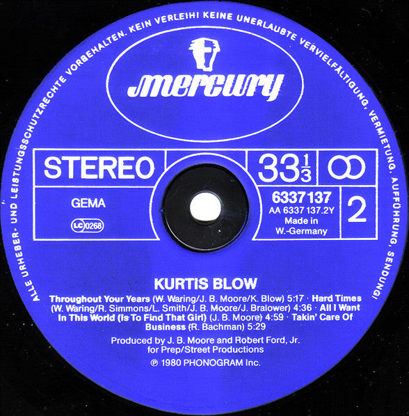 Kurtis Blow : Kurtis Blow (LP, Album)