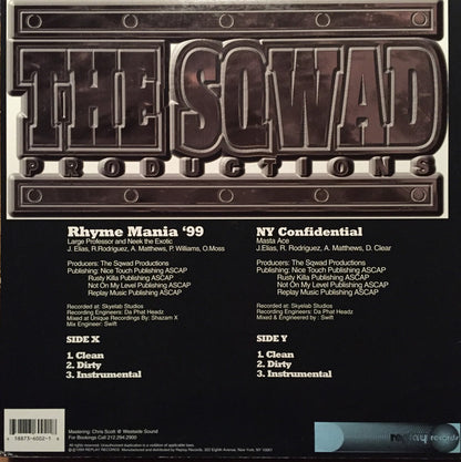 The Sqwad : Large Professor & Neek The Exotic / Masta Ace : Rhyme Mania '99 / NY Confidential (12")