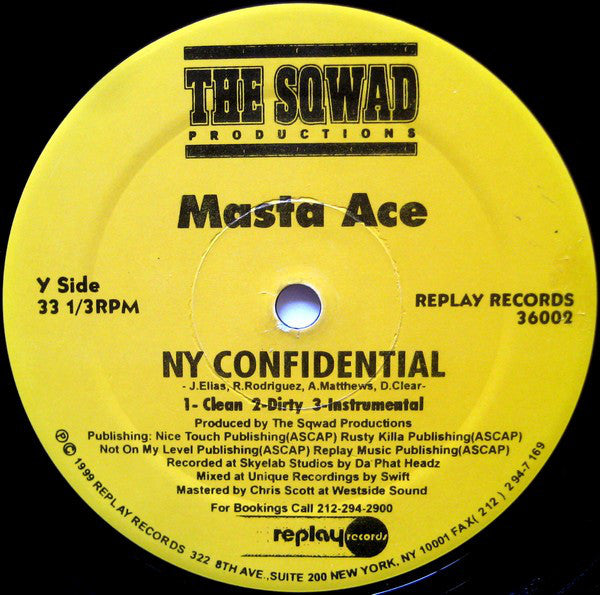 The Sqwad : Large Professor & Neek The Exotic / Masta Ace : Rhyme Mania '99 / NY Confidential (12")