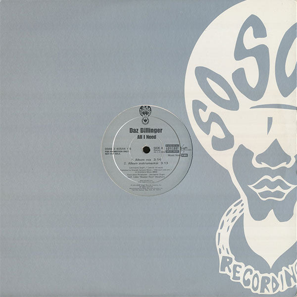 Daz Dillinger : All I Need (12", Promo)