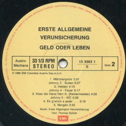 Erste Allgemeine Verunsicherung* : Geld Oder Leben! (LP, Album)