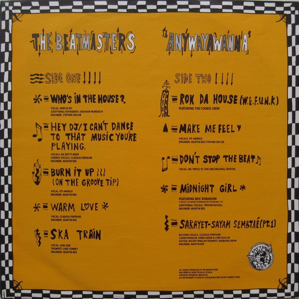 The Beatmasters : Anywayawanna (LP, Album)