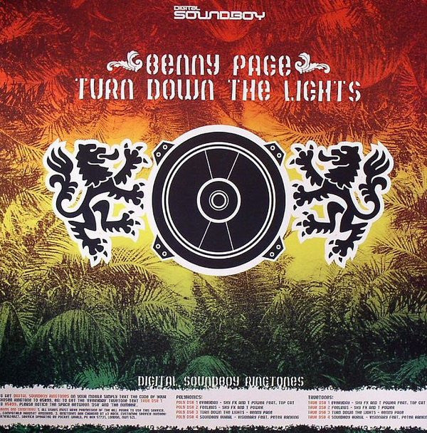 Benny Page / Visionary Feat. Peter Ranking : Turn Down The Lights / Soundboy Burial (12")