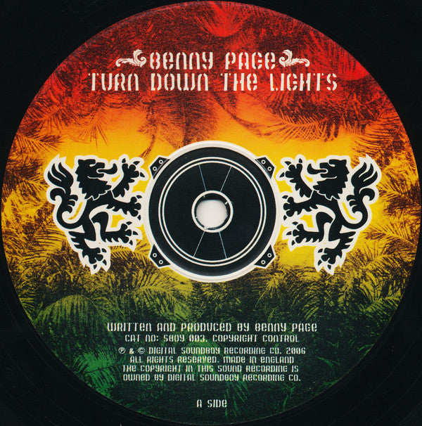 Benny Page / Visionary Feat. Peter Ranking : Turn Down The Lights / Soundboy Burial (12")