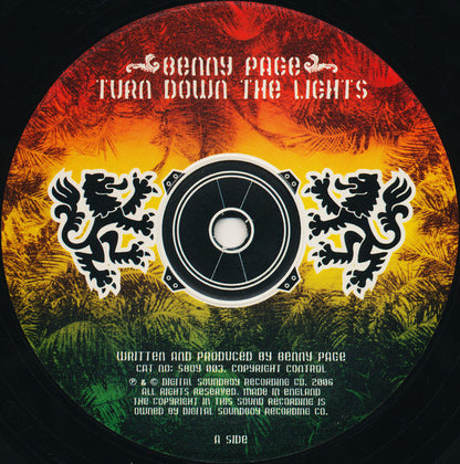Benny Page / Visionary Feat. Peter Ranking : Turn Down The Lights / Soundboy Burial (12")