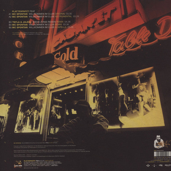 Plattenpapzt Feat MC Spontan Plus Tefla & Jaleel : Willkommen Im Club / Wenn Zonis Reisen (Remix) (12")