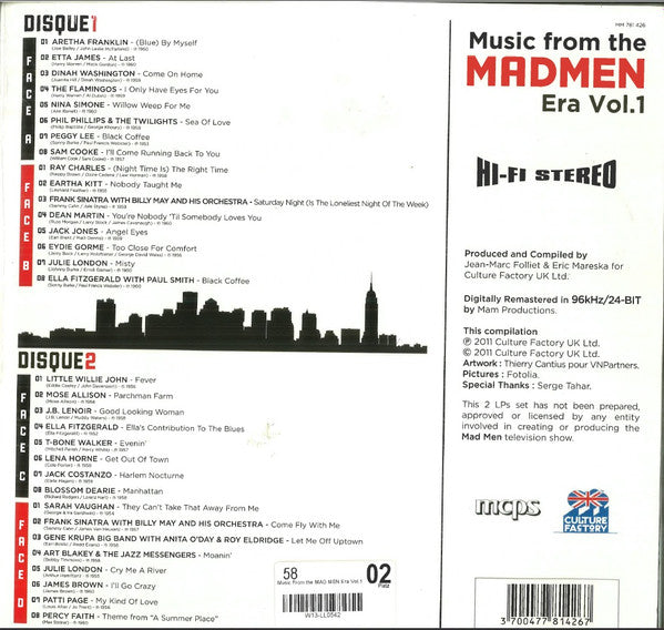 Various : Music From The Madmen Era Vol. 1 (2xLP, Comp, Ltd, RM)