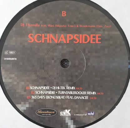 Thomilla Feat. Wasi & Dendemann : Schnapsidee (12")