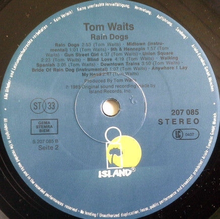 Tom Waits : Rain Dogs (LP, Album)