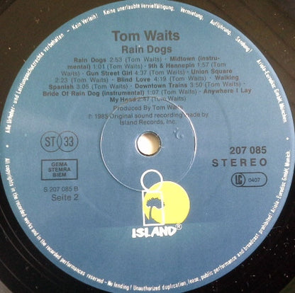 Tom Waits : Rain Dogs (LP, Album)