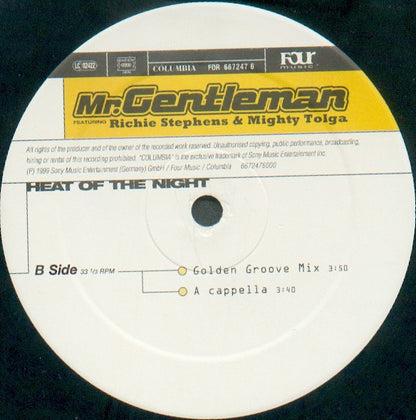 Mr. Gentleman* Featuring Richie Stephens & Mighty Tolga : Heat Of The Night (12")