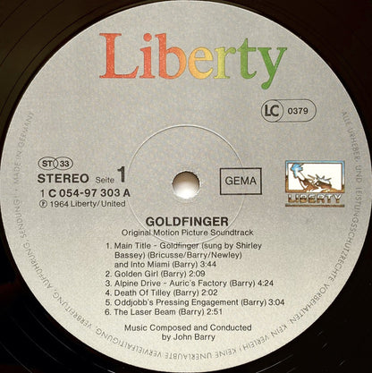 John Barry : Goldfinger (Original Motion Picture Score) (LP, Album, RE)