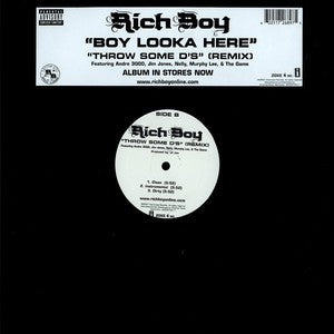 Rich Boy : Boy Looka Here  / Throw Some D's (Remix) (12", Promo)